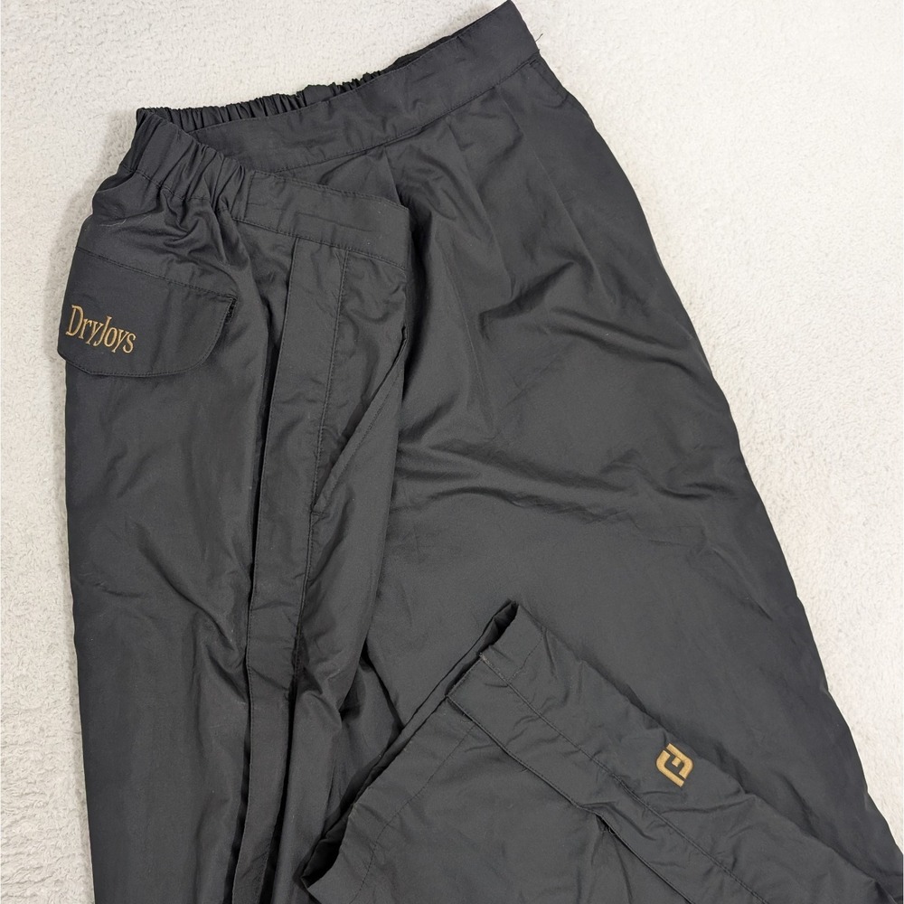 Footjoy Pants Mens 2XL Black DryJoys Golf Rain Windbreaker Waterproof Side Zip